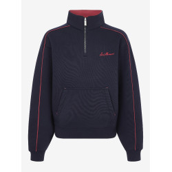 LeMieux trui met rits, Kate Young Rider kwart model Marine / cranberry Marineblauw