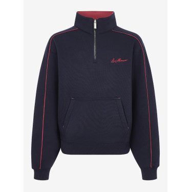 LeMieux trui met rits, Kate Young Rider kwart model Marine / cranberry Marineblauw