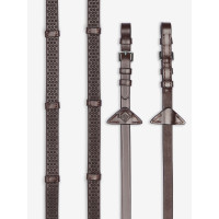 Zachte rubberen teugels met stops LeMieux Havanna / zilver Bruin