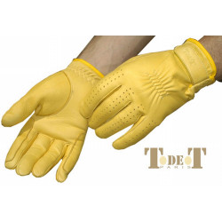 Suède handschoenen T de T Goudkleurig