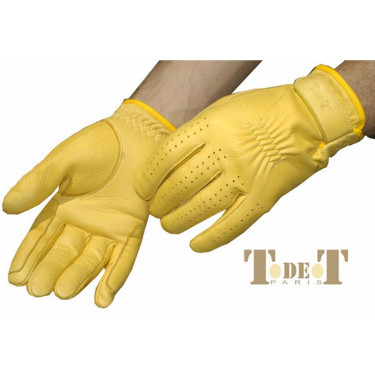 Suède handschoenen T de T Goudkleurig