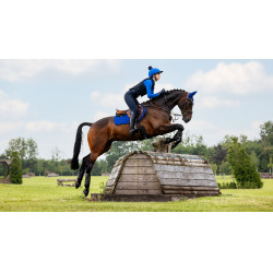 LeMieux Reflective Suede Close Contact Square Zadeldek Benetton blauw