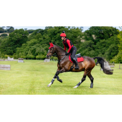 LeMieux Reflective Suede Close Contact Square Zadeldek Chilli Rood