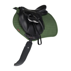 LeMieux Reflective Suede Close Contact Square Zadeldek Groen hunter