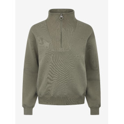 LeMieux trui met opstaande kraag en ritssluiting Keira dames Rozemarijn Groen