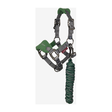 Mini LeMieux Vogue halster en halstertouw Groen hunter Mini LeMieux Vogue halster en halstertouw Groen hunter