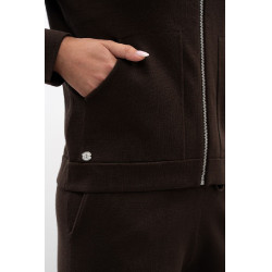 Sweat met rits in tricot Harcour Amelie Cacao Bruin Sweat met rits in tricot Harcour Amelie Cacao Bruin