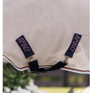 Vliegendeken Horseware Amigo Bug Rug Pony Zilver / citroen / marine / roze / blauw Vliegendeken Horseware Amigo Bug Rug Pony Zilver / citroen / marine / roze / blauw