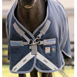Horseware Rhino Pony Turnout 250g VL deken Zwart / titaniumgrijs / klassiek blauw