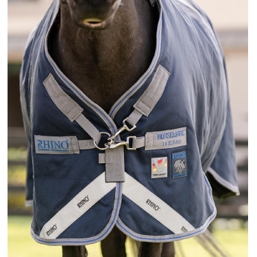 Horseware Rhino Pony Turnout 250g VL deken Zwart / titaniumgrijs / klassiek blauw Horseware Rhino Pony Turnout 250g VL deken Zwart / titaniumgrijs / klassiek blauw