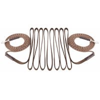 Lange teugels T de T touw en riem Donkerbruin / beige