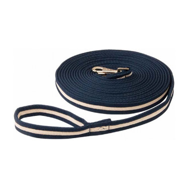 Gewatteerde longeerlijn T de T Marine / beige Blauw