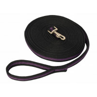 Gewatteerde longeerlijn T de T Zwart / pruim