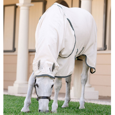 Volledige deken Horseware Rambo Hoody XL 0g Krijt / jachtgroen / zilver Wit Volledige deken Horseware Rambo Hoody XL 0g Krijt / jachtgroen / zilver Wit