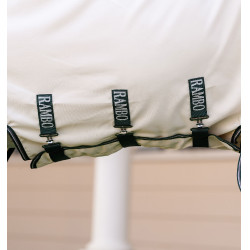 Horseware Rambo hoody pony deken 0g Krijt / jachtgroen / zilver Wit