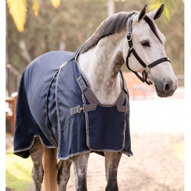 Boxdeken Horseware Rambo Optimo 0g Marine / onweer / zilvergrijs Boxdeken Horseware Rambo Optimo 0g Marine / onweer / zilvergrijs