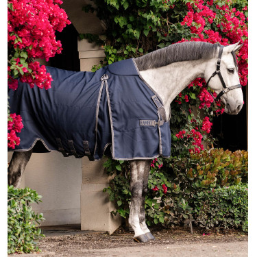 Boxdeken Horseware Rambo Optimo 0g Marine / onweer / zilvergrijs Boxdeken Horseware Rambo Optimo 0g Marine / onweer / zilvergrijs