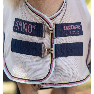 Vliegendeken Horseware Amigo Bug Rug Petite 0g Zilver / citroen / marine / roze / blauw Vliegendeken Horseware Amigo Bug Rug Petite 0g Zilver / citroen / marine / roze / blauw