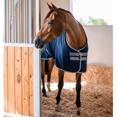 Boxdeken Horseware Amigo Delphinium 0g Marine / titaangrijs / zilver Boxdeken Horseware Amigo Delphinium 0g Marine / titaangrijs / zilver