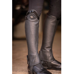 Mini-chaps Pénélope Prisca leer Zwart