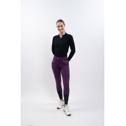 Fleece paardrijbroek Harcour Jaipur Vijg Violet