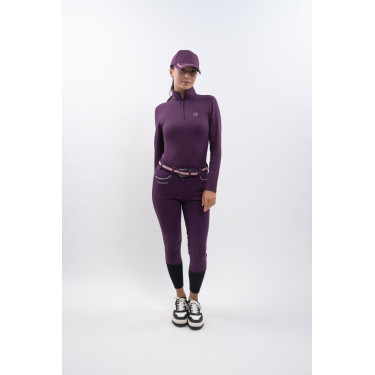 Fleece paardrijbroek Harcour Jaipur Vijg Violet