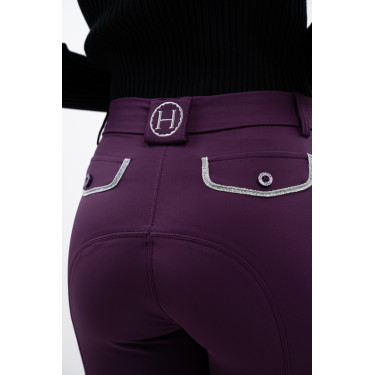 Fleece paardrijbroek Harcour Jaipur Vijg Violet