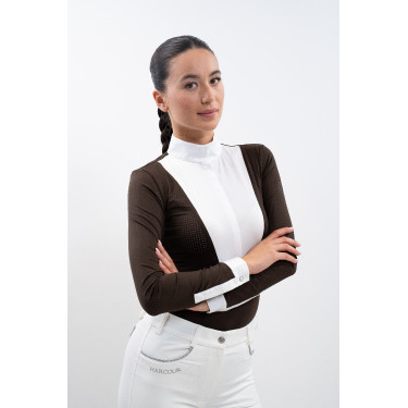 Wedstrijdpolo Harcour Stella dames Cacao Bruin