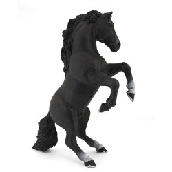 Zwarte steigende paard figurine Papo