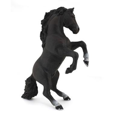 Zwarte steigende paard figurine Papo Zwarte steigende paard figurine Papo