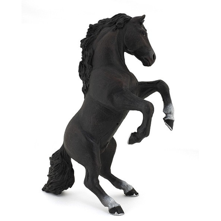 Zwarte steigende paard figurine Papo