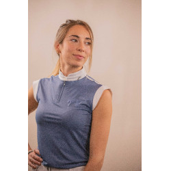 Wedstrijdpolo Pénélope Séville Mesh zonder mouwen Blauwgrijs