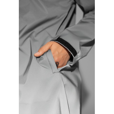 Horze reflecterende damesregenjas Reflecterende print Grijs