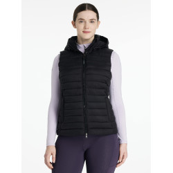 Mouwloze bodywarmer met capuchon LeMieux Tilly dames Zwart