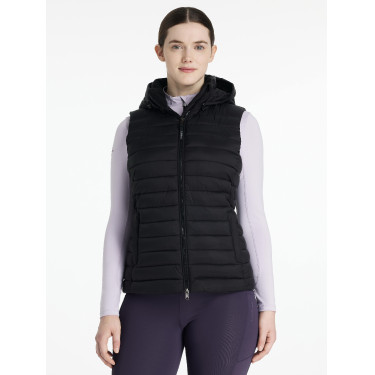 Mouwloze bodywarmer met capuchon LeMieux Tilly dames Zwart