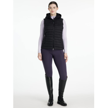 Mouwloze bodywarmer met capuchon LeMieux Tilly dames Zwart