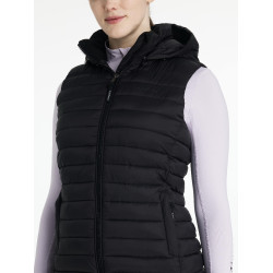 Mouwloze bodywarmer met capuchon LeMieux Tilly dames Zwart