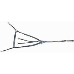 Jachtmartingaal met T-brug en dubbele riem Zwart