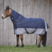 Equithème Tyrex 600 D 150G deken Marine / grijs Blauw