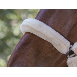 Norton halster Full synthetische schapenvacht Zwart / écru