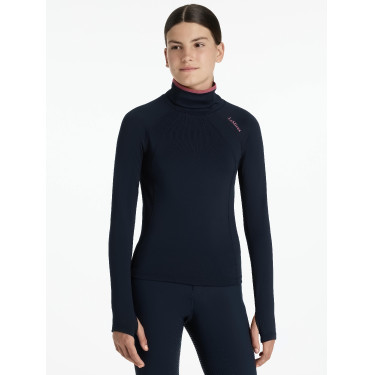 Young Rider ondershirt LeMieux Savannah met opstaande kraag Marine Marineblauw