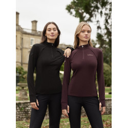 LeMieux Frances dames fleece met ritskraag Zwart LeMieux Frances dames fleece met ritskraag Zwart