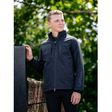 Zwarte waterdichte Team Young Rider jongens-rijjas Zwarte waterdichte Team Young Rider jongens-rijjas
