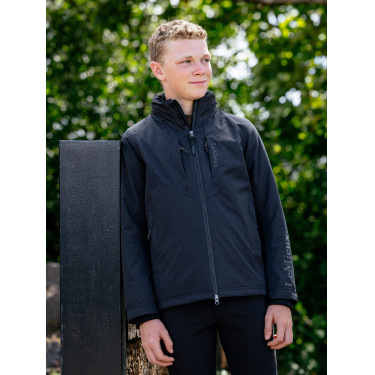 Zwarte waterdichte Team Young Rider jongens-rijjas Zwarte waterdichte Team Young Rider jongens-rijjas