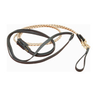 Duitse gecombineerde teugels Biotack® en T-touw Zwart / beige