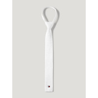 Tommy Hilfiger Equestrian gebreide herenstropdas Adam met ritssluiting Optisch wit Tommy Hilfiger Equestrian gebreide herenstropdas Adam met ritssluiting Optisch wit