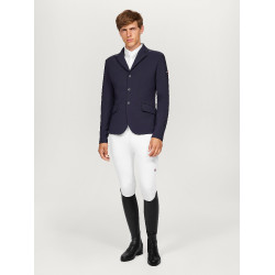 Tommy Hilfiger Equestrian gebreide herenstropdas Adam met ritssluiting Optisch wit