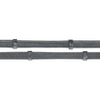 Softy rubber teugels Hunter lederen stops T de T Zwart Softy rubber teugels Hunter lederen stops T de T Zwart