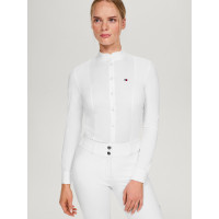Wedstrijdpolo Tommy Hilfiger Equestrian New Jersey met lange mouwen voor dames Optisch wit Wedstrijdpolo Tommy Hilfiger Equestrian New Jersey met lange mouwen voor dames Optisch wit