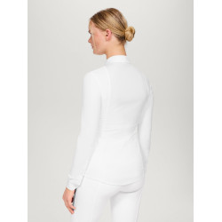 Wedstrijdpolo Tommy Hilfiger Equestrian New Jersey met lange mouwen voor dames Optisch wit